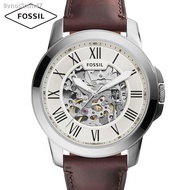 Watch strap☢Fossil Fossil Automatic Hollow Watch Male Mechanical Watch Official Genuine Leather Stra