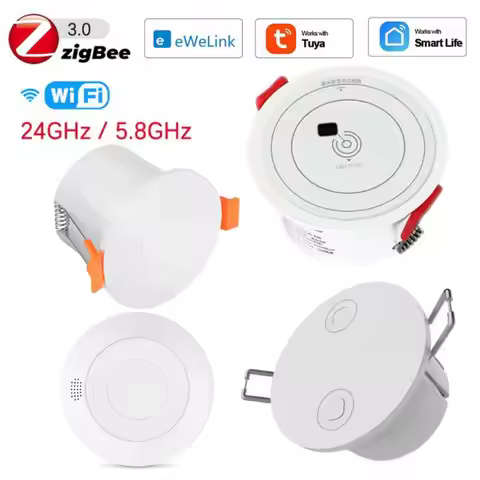 Tuya/eWelink Zigbee WIFI MmWave PIR Sensor Human Presence Detector 5.8/24G Smart Micro Motion Bright