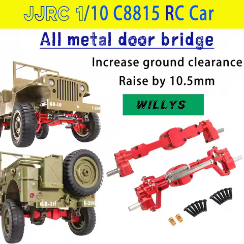 Aluminum Alloy CNC Anodized Full Metal Front Rear Portal Axle for JJRC 1/10 C8815 Willys MB Retro Je