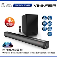 VINNFIER HYPERBAR 303 M WIRELESS BLUETOOTH SOUNDBAR & BASS SUBWOOFER WITH REMOTE CONTROL, FM RADIO A