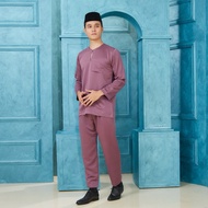 Baju Melayu Dewasa Lelaki Teluk Belanga Johor| Mauve Purple