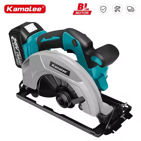 Kamolee 7 inch 21V 6.0Ah 6000mAh Electric Circular Saw for Home DIY Apply to 18V 21V Battery