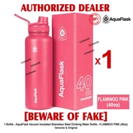 AQUAFLASK 40oz FLAMINGO PINK Aqua Flask Wide Mouth with Flip Cap Spout Lid Flexible Cap Vacuum Insulated Stainless Steel Drinking Water Bottle Bottles or Tumbler Tumblers Authentic - 1 Bottle