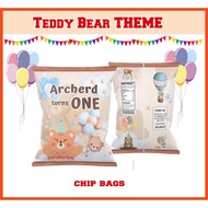 Customized Chip Bag TEDDY BEAR/BEAR Theme Chip bags | Loot bags l Candy bag
