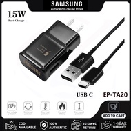 หัวชาร์จ Samsung Adapter หัวชาร์จเร็วสุด15W อะแดปเตอร์เดินทางซัมซุง ชุดชาร์จFast Charging EP-TA20 Wall Charger สายชาร์จ2A Type C For S20 S21 S10 S9 Note10 9【รับประกัน1ปี】