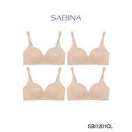 Sabina Invisible Wire Bra (Set Of 4 Pieces) (No Underwire) Modern V Model Code SBI1201CL Light Flesh