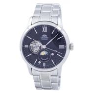 ORIENT CLASSIC SU N AND MOON AUTOMATIC SILVER STAINLESS STEEL BRACELET MEN’S WATCH RA-AS0002B00B