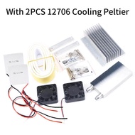 ตู้เย็นแช่น้ำไซส์มินิชุด DIY หัวหล่อเย็นชุดระบบทำความเย็น Cooling ส่วนประกอบตู้เย็นอิเล็กทรอนิกส์ 12 V 2 PCS 12706 Cooling Peltier