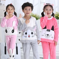 ✽Piyama anak-anak flanel anak laki-laki dan perempuan anak-anak penebalan lengan panjang ditambah de