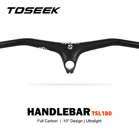 TOSEEK TSL180 Mtb Handlebars And Stem -10Degree Carbon Integrated Handlebar 260g Width780-70/80/90/1