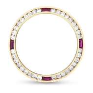 Ewatchparts LADIES 1CT DIAMOND BEZEL 18KY COMPATIBLE WITH ROLEX DATE, DATEJUST, PRESIDENT WITH RUBIE