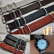 18/20/22/24mm Nato PU牛皮 Nato錶帶 *厚料* 尼龍錶帶 Nato錶帶 降落傘尼龍錶帶 適用 : Rolex Panerai Omega IWC Tudor Seiko 錶帶 