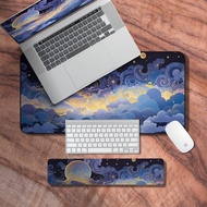 Desk Mat Art Nouveau, Night Sky Mouse Pad, Cloud Desk Pad, Giant Desk Mat, Pastel Laptop Mat, Desk Decor for the Office