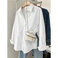 2025 Spring Autumn Ladies Casual Loose Long-Sleeved Shirt Simple All-Match 1FWJ