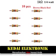 10 pcs 1K Ohm Resistors 1/4 Watt 5% Tolerance