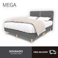 [Bulky] Dourado Grey Fabric Divan Bed Frame (Water Repellent Fabric) - Single Super Single Queen King