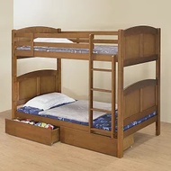Homelike 約克雙層床(附抽屜x2) 實木雙層床 上下舖 3.5尺床 小孩床 宿舍 專人配送安裝
