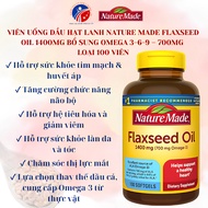 Nature Made Flaxseed Oil 1400mg American Omega 3-6-9 – 700mg Supplement 100 Tablets