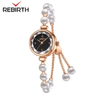 REBIRTH Jam Tangan Wanita Anti Air Original Elegan Korea Mutiara Tali Gelang Jam Tangan Cewek