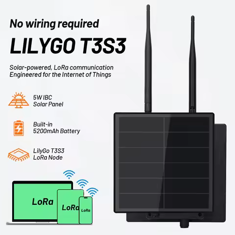 5W Solar Panel 2.4G 868MHz 915MHz Solar Node LILYGO T3S3 V1.2 ESP32-S3 LoRa Module SX1262 BLE WiFi f