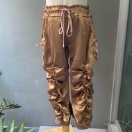 USED Y2K style satin rushed pants Japanese Brand Y2K