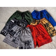 6PCS NA! 1-3 & 7-10yrs old Taslan Shorts for KIDS News Paper Design