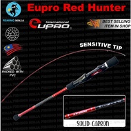 NEW EUPRO RED HUNTER FISHING ROD EUPRO SPINNING ROD Joran Solid Carbon Jorann Eupro Solid