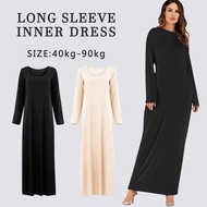 【READY STOCK AT Johor】 Hotgirl⭐ LONG INNER/KAFTAN/MUSLIMAH LONG INNER DRESS SUPER SOFT AND COOLING F
