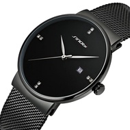 SINOBI Luxury Men's Wrist watches Mesh Stainless Steel Watchband Crystal Male Clock Watch Calendar Relogio Masculino Drop Ship SYUE