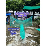 River blocker to catch fish with 4 rims, 2 cuttings, 90cm high, 2.5m wide, 2m2 long tail