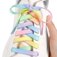 HAA Flat Sneaker Shoelaces 0 9cm Wide Universal Gradient Rainbow Shoes Laces for Trainers Athletic S