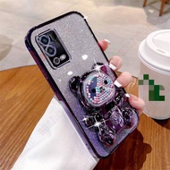 Roazic dễ thương kẹo khung hình gấu đối với Oppo A55 Long lanh sang trọng giấy vỏ trong suốt mạ vỏ l