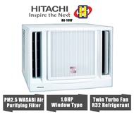 Hitachi Window Type Air Conditioner (1.0HP) Twin Turbo Fan PM2.5 Wasabi Air Purifying Filter AirCond RA-10RF