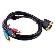 1.5M 4.9Ft VGA 15 Pin Male to 3 RCA RGB Male Video Cable Adapter