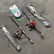 Carbon Retractable lure fishing rod set 2m4 long, class 1, extremely strong, specializes in luring s