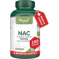 VORST NAC (N-Acetyl-L-Cysteine) Supplement 600mg 180 Vegan Capsules | of Antioxidants | Powder Pills