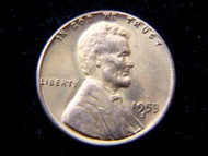 銅幣-United States-1953年代美國林肯總統(Lincoln)像麥穗壹仙(Cent)銅幣