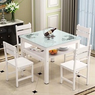 Four Tempered Glass Household Table Square Table Square Small Apartment Table Small Square Table Dou