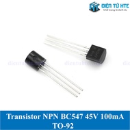 Combo 10 con Transistor BC547 NPN - BC557 PNP 45V 0.1A chân cắm TO-92