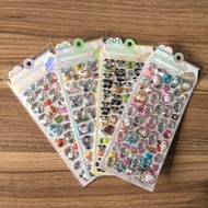 4Pcs Kawaii 3D Embossed Crystal Animal Stickers Shiny Cute Decals Backpack Pencil Case Kids Toy Plan