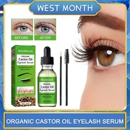 West&amp;Month Organic Castor Oil Eyelash Serum 30ml Castor Oil Eyelash Growth Oil Thick Longer Nourishing Enhancer Lash Cold-Pressed Pure Castor Oil