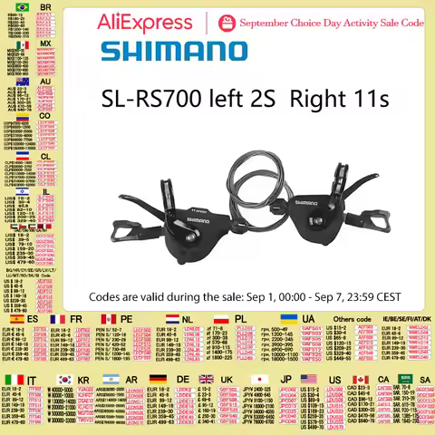 SHIMANO 105 SL RS700 Black Shifter Right 11Speed Left 2Speed Shift Lever Flat Bar Road Bicycles SHIM