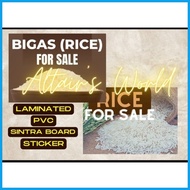 ✸ Rice for sale Signage / Bigas for Sale Signages Waterproof Print Laminated PVC Sticker Sintra Boa