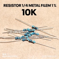 (10 PCS) METAL RESISTORS 1/4W 1/4WATT 10K 10K KILO MF 1% ROHS