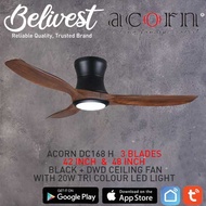 (CLIMATE VOUCHER) (PRICE GUARANTEED) Acorn DC-168 HUGGER SMART Ceiling Fan - 3 Blades 4248 Inch - Wh