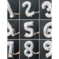 133cm Large Number Balloon Silver Number Balloon 0~9 Complete Aluminum Foil Large Number Balloon Bir