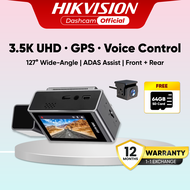 [Free 64GB SD] Hikvision Dashcam C8 Pro 3.5K Voice Control & ADAS Support Dual Channel Car Recorder 