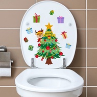 Gift Idea for Bathroom Decor Christmas Tree Toilet Stickers Waterproof Pvc Bathroom Decor Easy Peel Stick Realistic Wall Decals Baby Nursery Decoration Home Decor