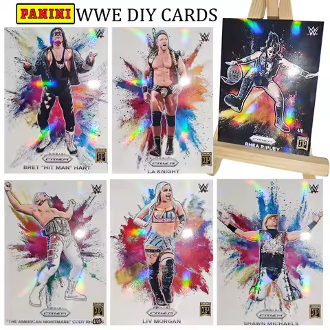 Panini WWE Collectible cards DIY 9PCS/SET Roman reigns rhea ripley jade cargill cm pumk Refraction c