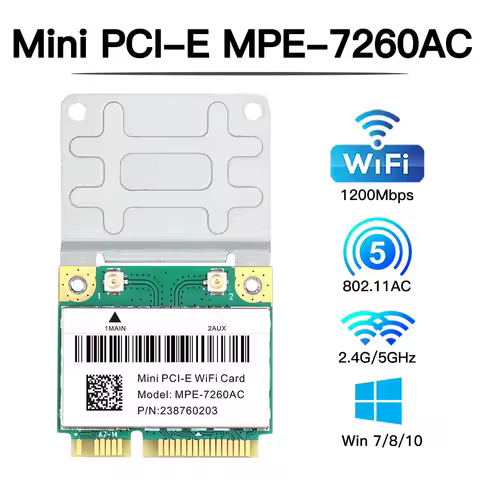 1200Mbps Intel 7260 7260HMW Half Mini PCI-E WiFi Card For Bluetooth 4.2 Dual Band 2.4G/5Ghz 802.11AC
